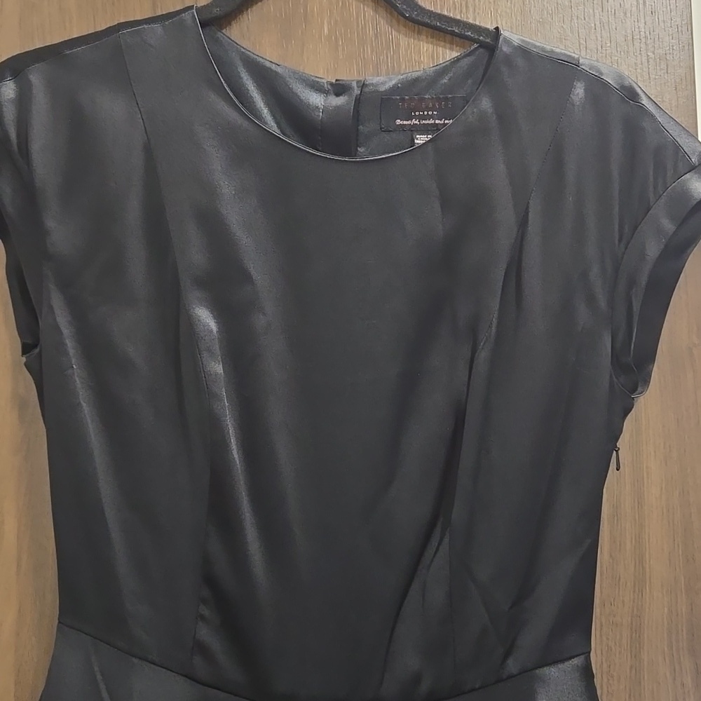 TED BAKER-London Haydaa Black Silk Dress-Size 1(4) - Picture 6 of 17